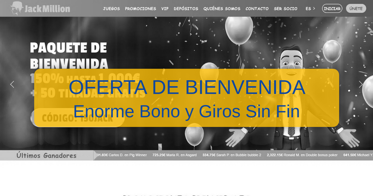 JackMillion Casino y su bono de bienvenida para España